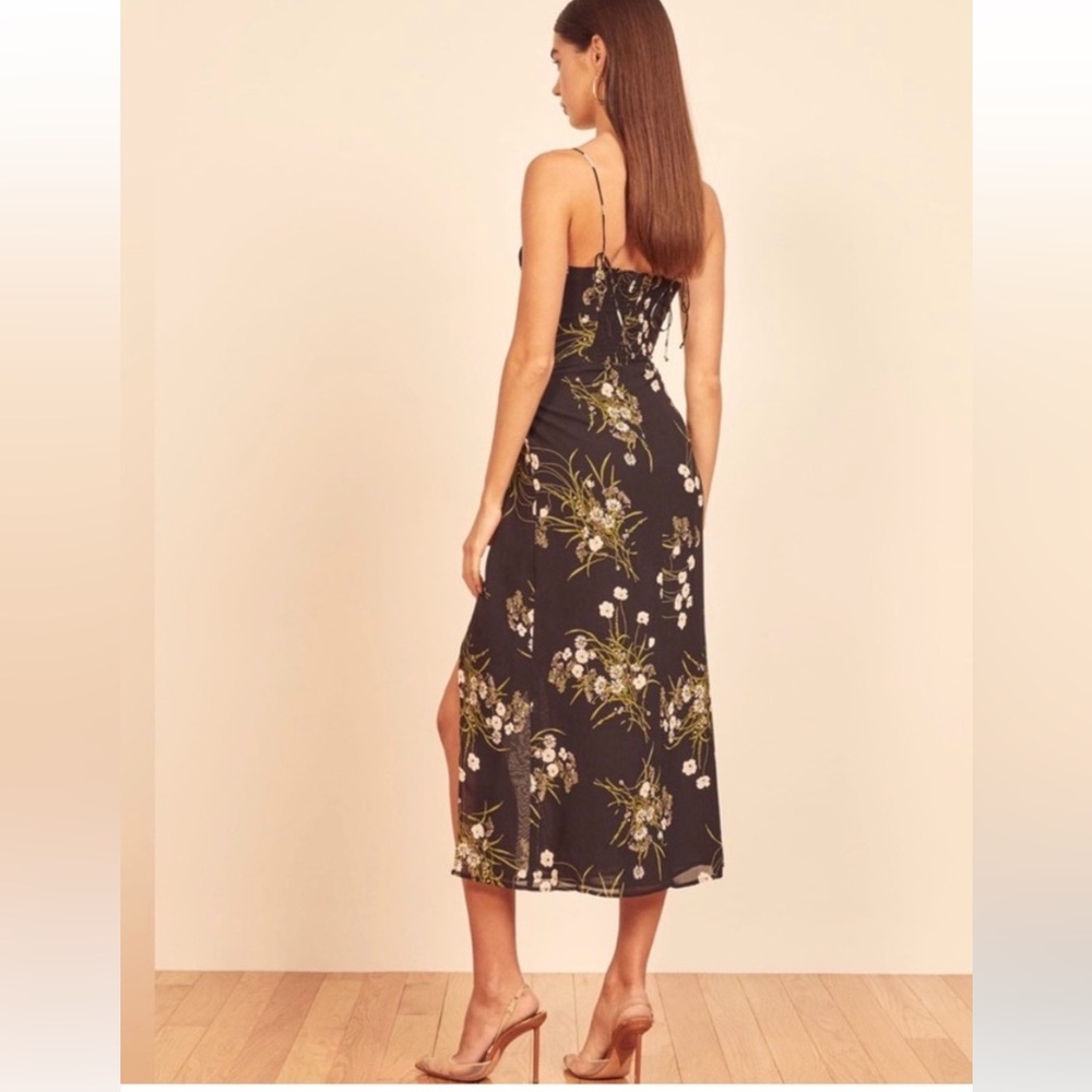 NWOT Reformation Kourtney Dress in Black Veuve Floral - Picture 7 of 10